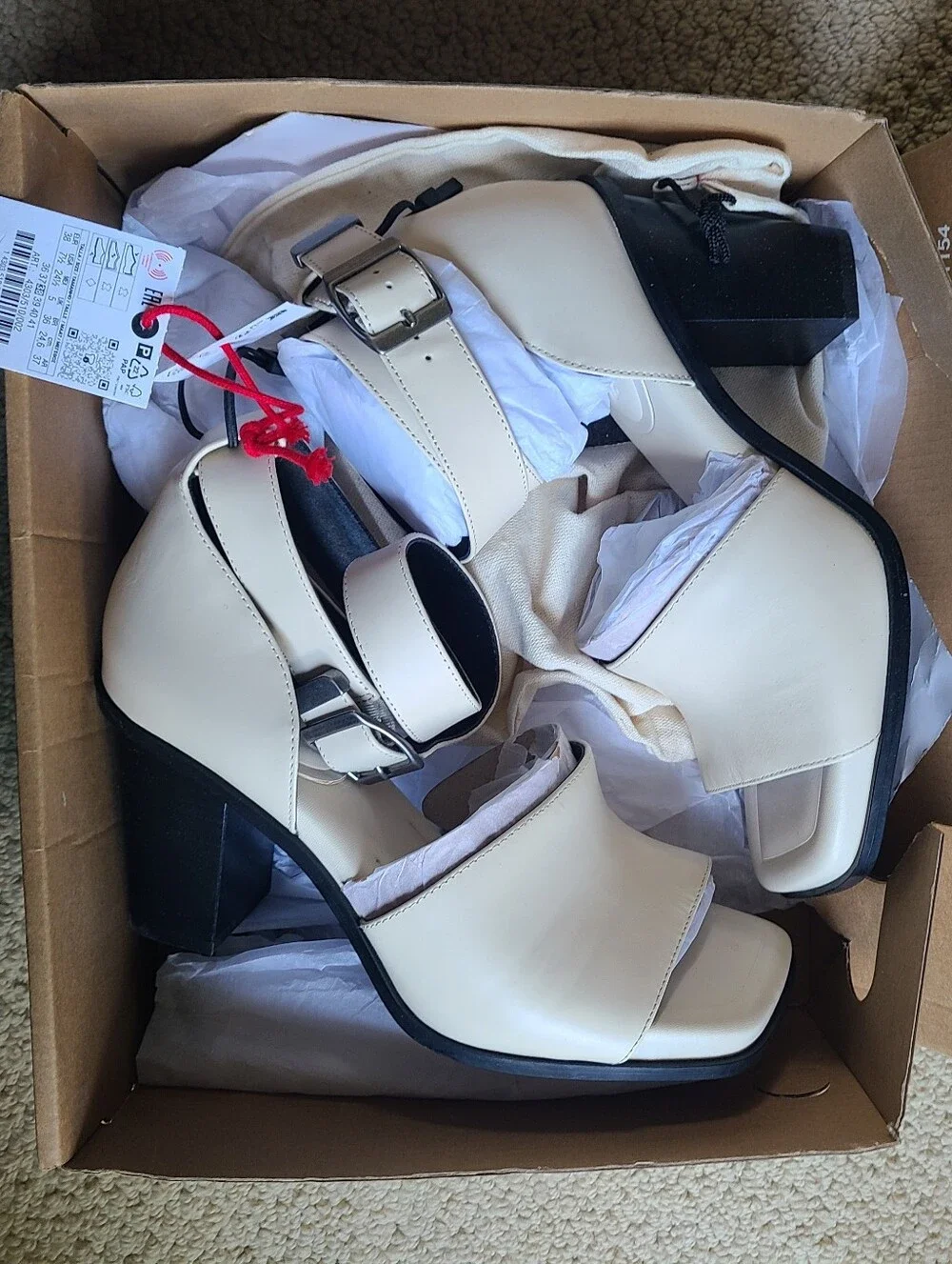 Zara SRPLS Limited Collection Heel Leather Sandals - Picture 4 of 10